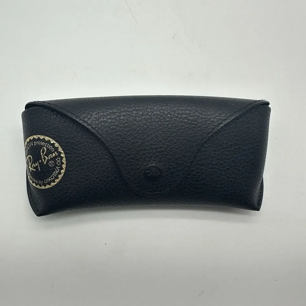 Lot of 4 Ray-Ban Sunglasses Cases Black Textured Leather Replacement Snap